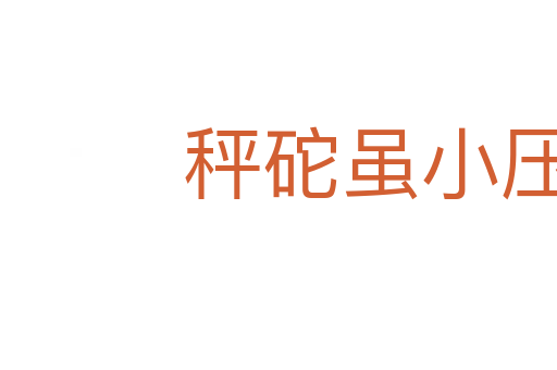 秤砣雖小壓千斤