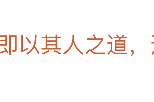 即以其人之道，還治其人之身